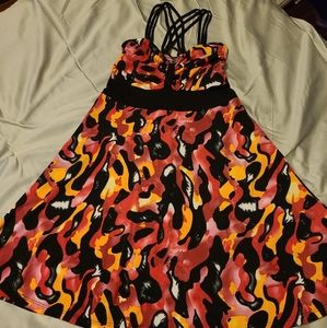 Bright colored camouflage summer dress